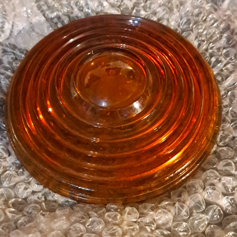 Vintage Glass Railroad Light Lens